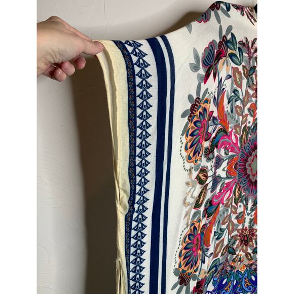 Boho Floral Open Front Kimono Shawl Duster OSFM - Picture 8 of 10
